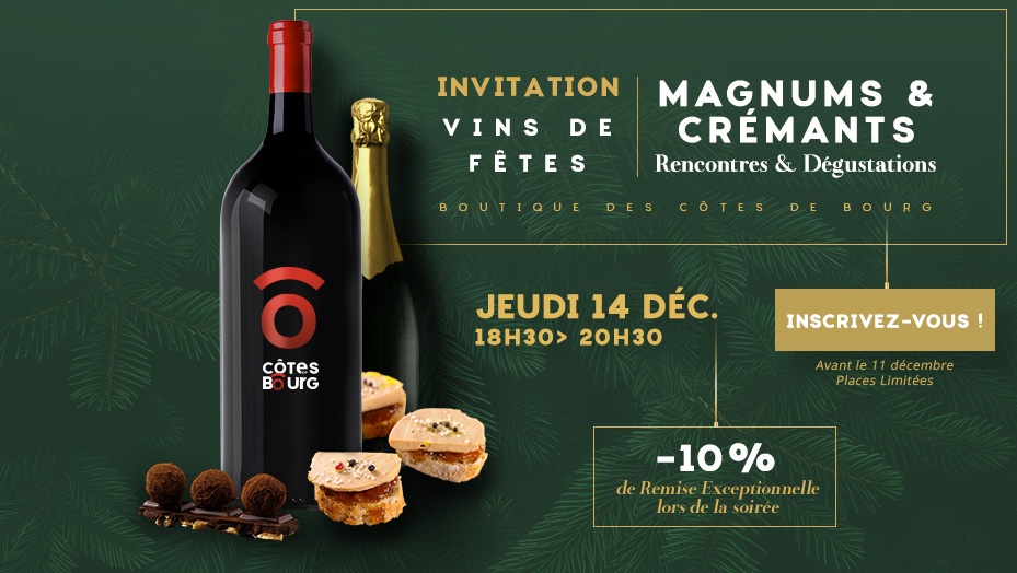 Côtes de Bourg, Soirée<span>Boutique</span>